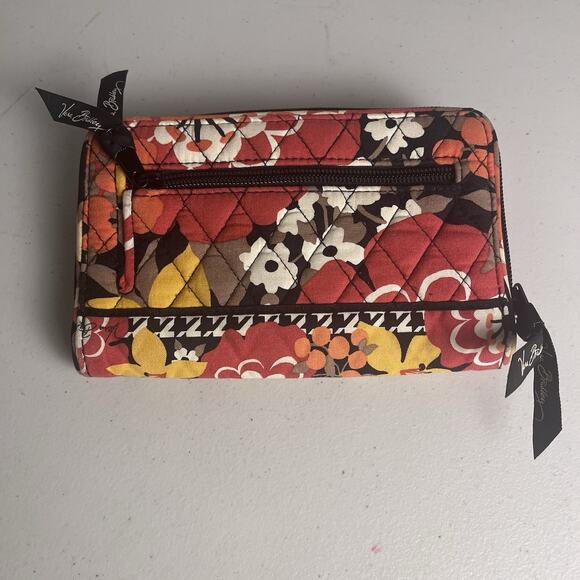 Vera Bradley Bittersweet Wallet Turn Lock Case Set Orange Black 8x5" Fall Autumn - Picture 3 of 11